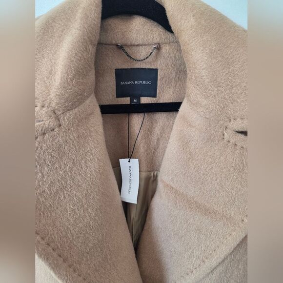 NEW Banana Republic Sunday Coat Classic Camel Wool Alpaca Trench Coat MobWife M - Picture 5 of 11
